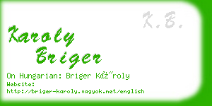 karoly briger business card